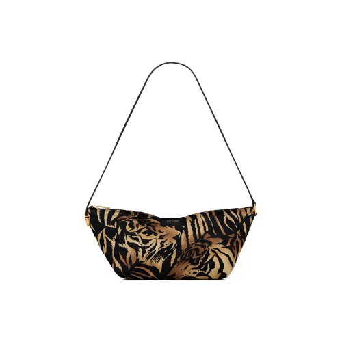 SAINT LAURENT Fabric Crossbody Bag, Shoulder Bag Women's Brown & Yellow & Black