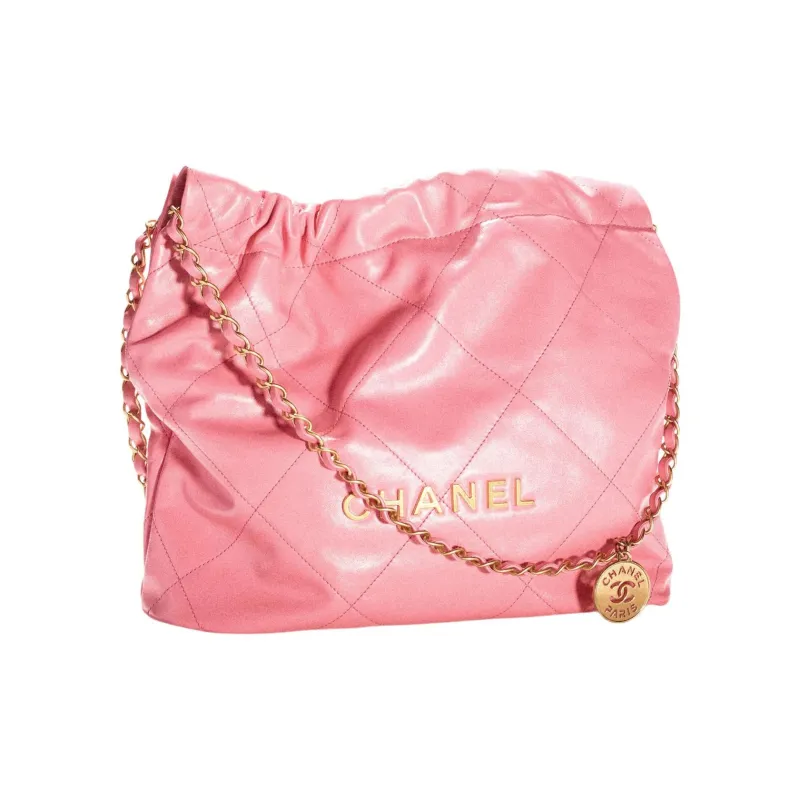 CHANEL Cow Leather Handbag, Tote Bag, Shopping Bag, Crossbody Bag Trumpets Women's Peach Pink-1