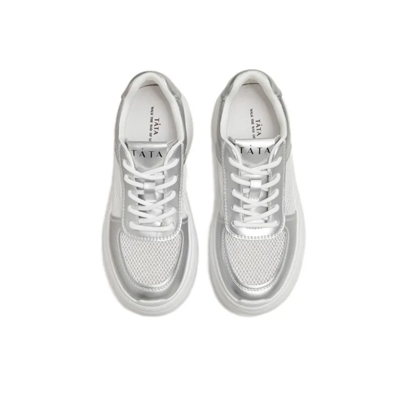 TATA Skateboard Shoes Women's Low Top Solid Color-2
