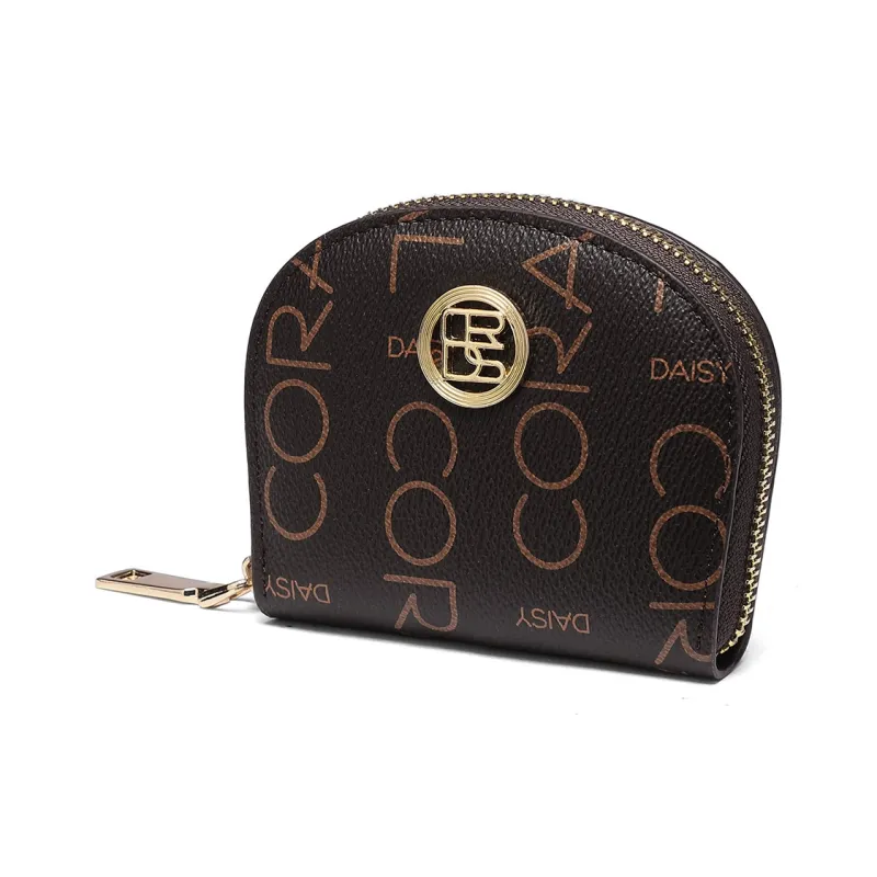 CORALDAISY PVC Coin Purse, Wallet, Small Bag, Card Holder Regular Unisex Coffee/Gray-1