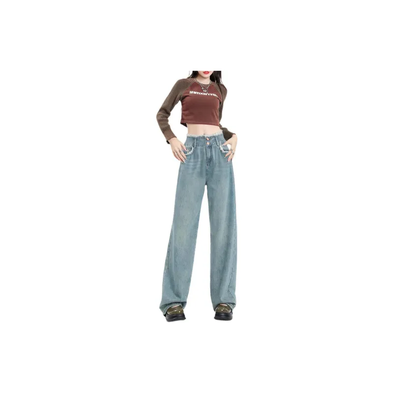 Weixi Jeans Women's Cool Tea Blue-1