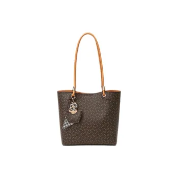 Why Artificial Leather Tote Bag, Shopping Bag, Handbag, Shoulder Bag Medium Size Women's Coffee/Apricot