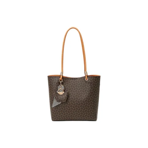 Why Artificial Leather Tote Bag, Shopping Bag, Handbag, Shoulder Bag Medium Size Women's Coffee/Apricot