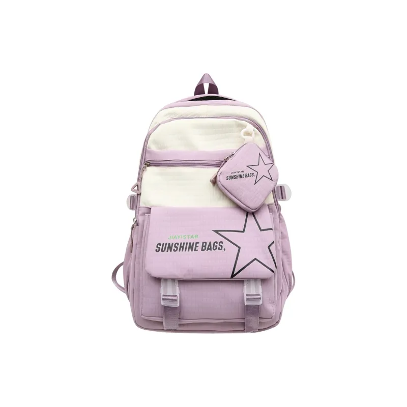 BAODIDAISHU Nylon Backpack Regular Unisex Black Rose Red Purple Green Pink-2