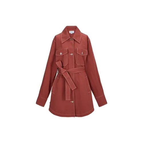 URBAN REVIVO Trench Coats Women's Orange