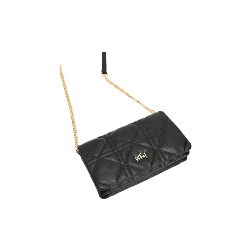 Why Split Cow Leather With Artificial Leather Crossbody Bag, Shoulder Bag Medium Size Women's Black/Ecru-4