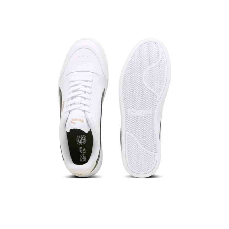 PUMA Shuffle Anti Slip Wear Resistant Low Top Skateboard Shoes Unisex White Green-4