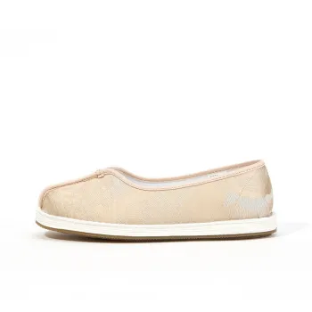 Old Meihua [Floral Era] Casual Single Shoes Women's Gold