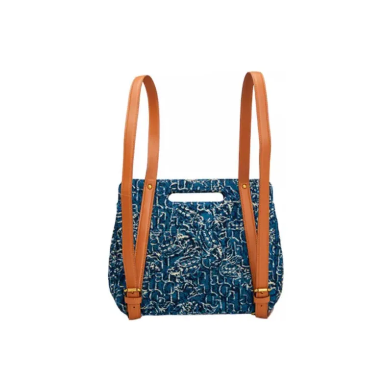 Laurence & Chico Cotton Backpack Medium Size Women's Dark Blue-2