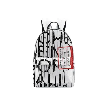 SRRW Polyester Student Backpack Unisex Black White