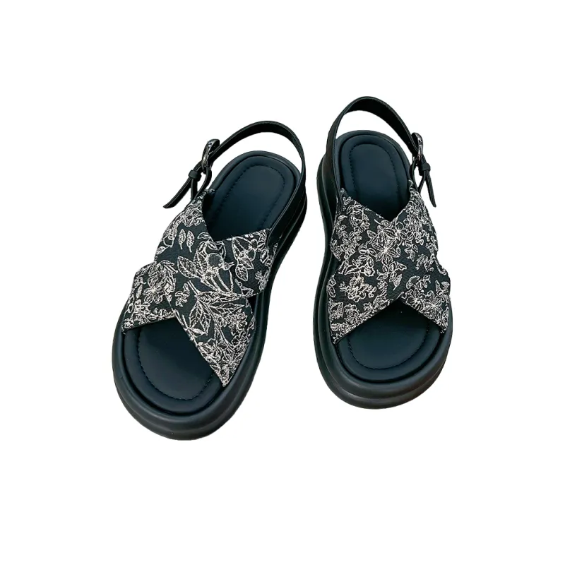 Help Beach Sandals Women's Black/Beige-2