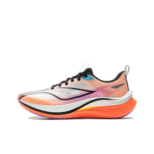 LINING Red Hare 7 Pro Running Shoes Men Low-Top Standard White/Fluorescent Light Orange