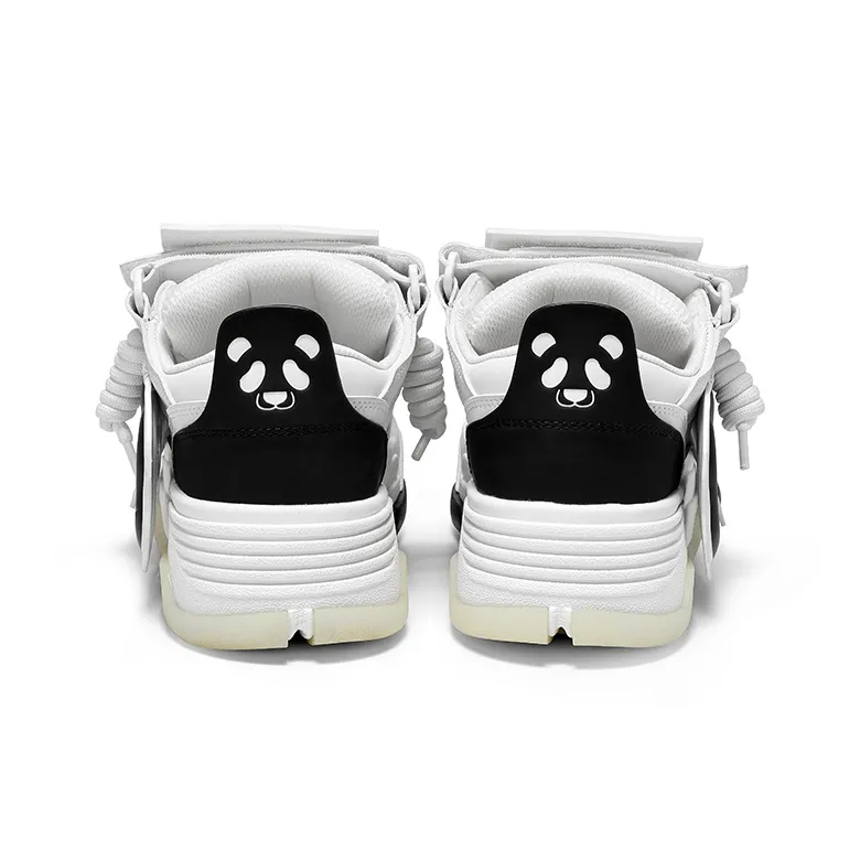 CN Skate Black White Anti-Slip And Wear-Resistant Lightweight Height Increasing Low-Top Skateboard Shoes Unisex-3