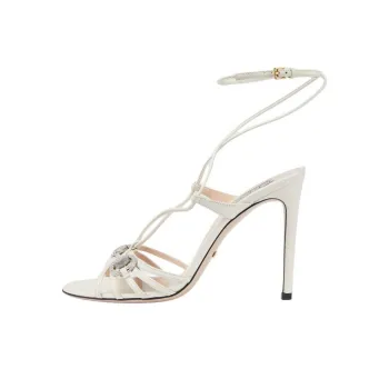 GUCCI Horsebit Strap Sandals 10.4cm Women's White
