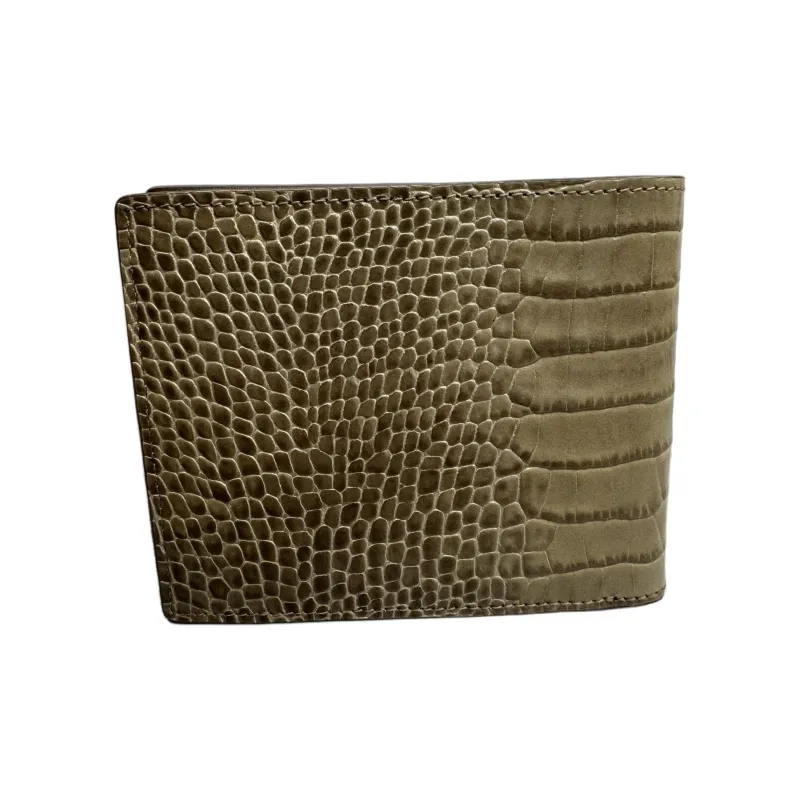 MONTBLANC Crocodile Pattern Cow Leather Leather Clip Wallet Men's Dark Beige-1