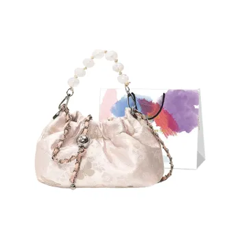 CORE BIRD Silk Shoulder Bag Women's White/Pink