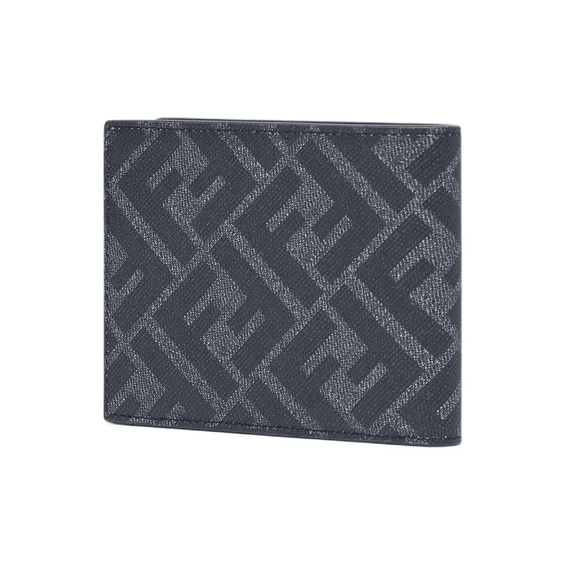 FENDI Canvas With Leather Wallet Men's Blue-1