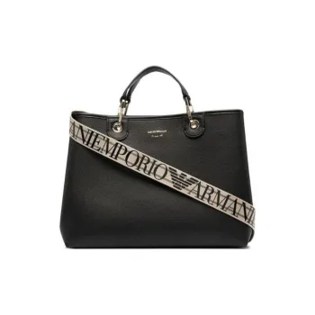 EMPORIO ARMANI Polyurethane Tote Bag Shopping Bag Portable Crossbody Bag Shoulder Bag Women's Black