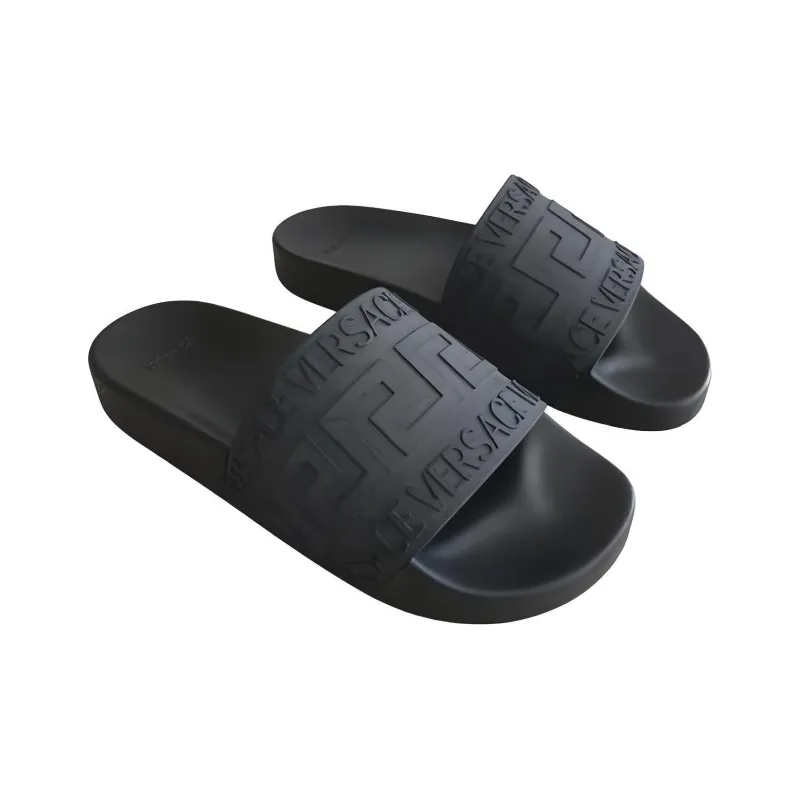 VERSACE Rubber Pool Slide Black-2