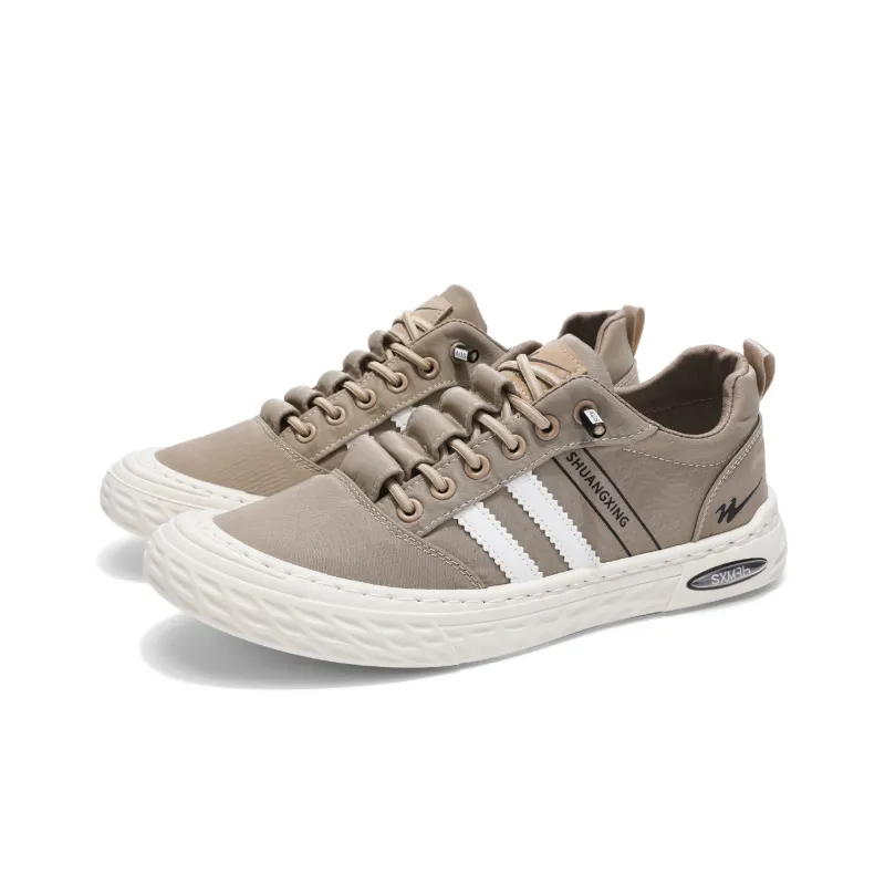 Binary Skateboard Shoes Men Low Top Beige-4
