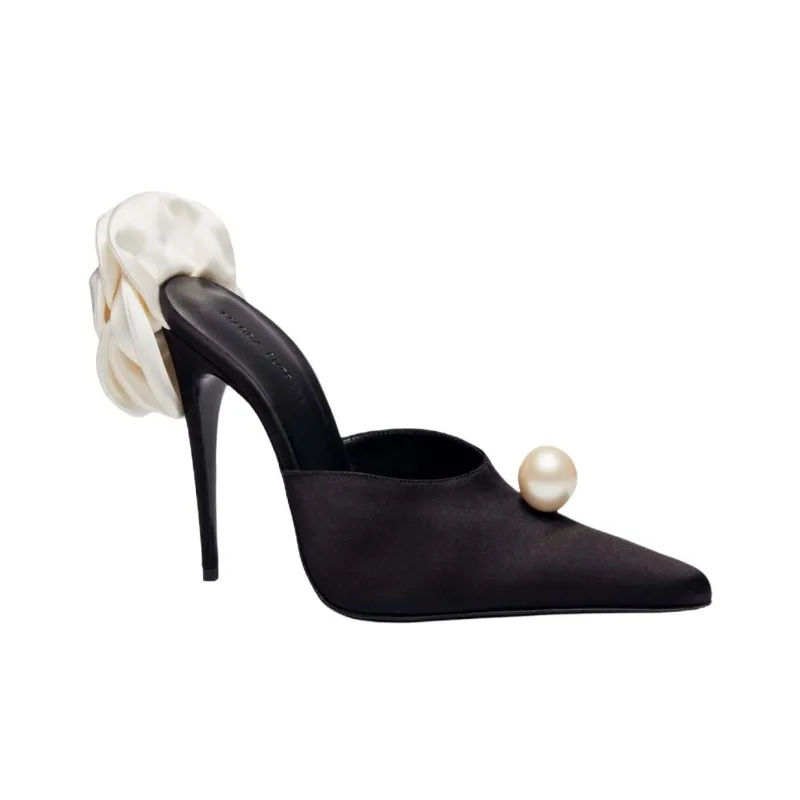 MAGDA BUTRYM Closed Toe Slippers 11cm Women's Black-3