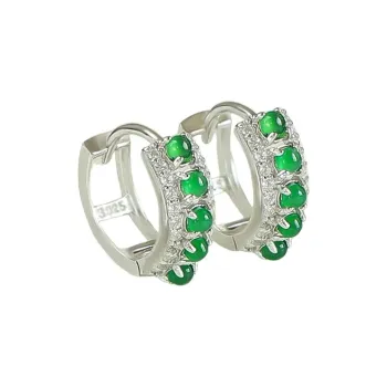Yufujin Ice Type Jadeite Stud Earrings Women's