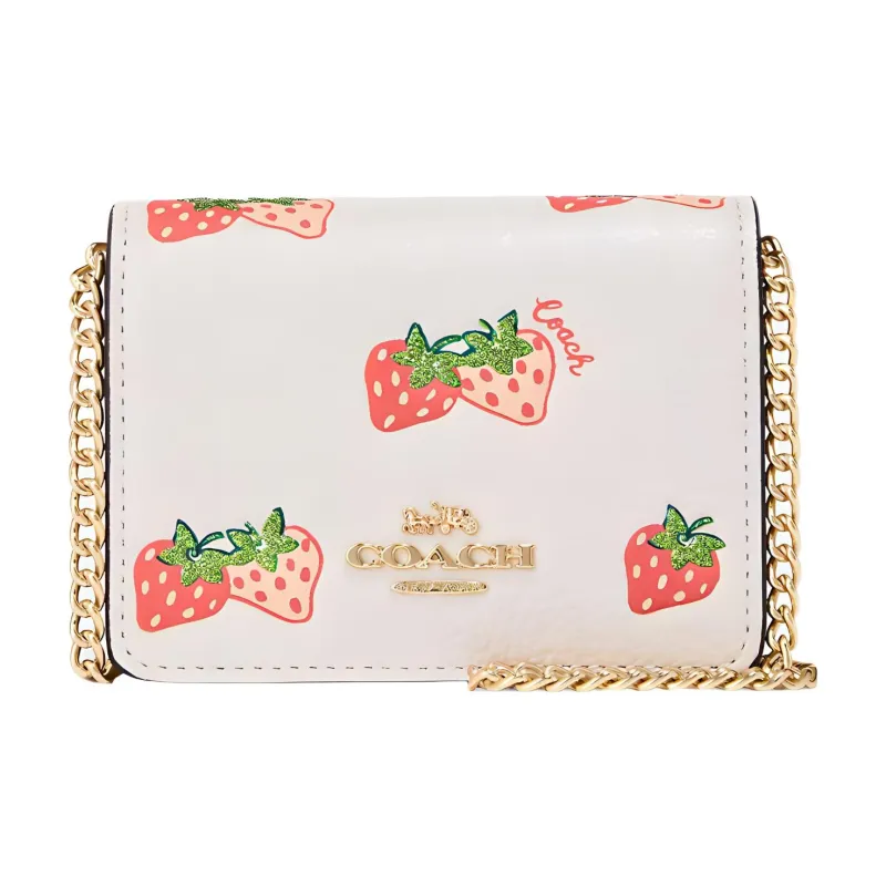 COACH Leather Wallet, Clutch, Shoulder Bag, Crossbody Bag Mini Women's White-0