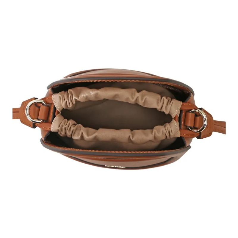 Why Cow Leather Crossbody Handbag Small Size Women's Caramel/Black/Ecru-4