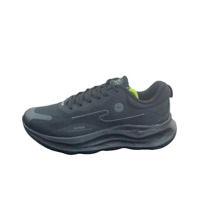 Erke Abrasion Resistant Breathable Low Top Casual Running Shoes Men's Jet Black-0