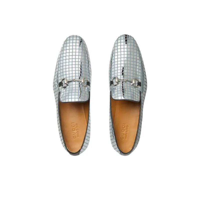 GUCCI Jordaan Loafers Men's Silver-3