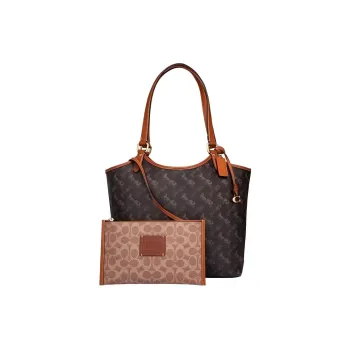 COACH Day Cow Leather Tote Bag Shopping Bag Handbag Shoulder Bag Women's Brown