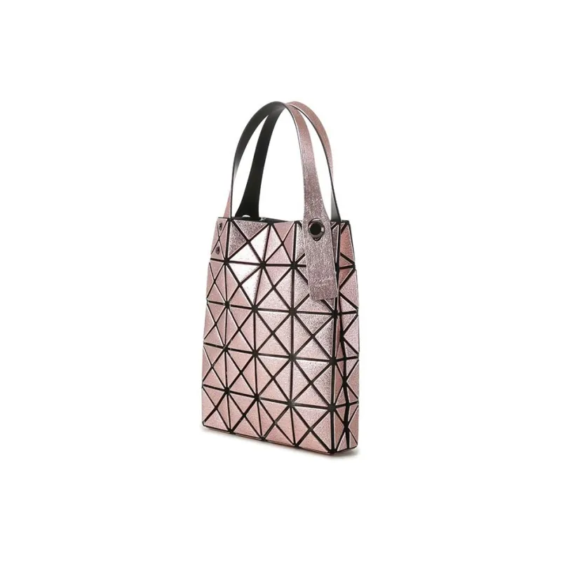 ISSEY MIYAKE PLATINUM COFFRET Polyurethane Tote Handbag Women's Coral Pink-1