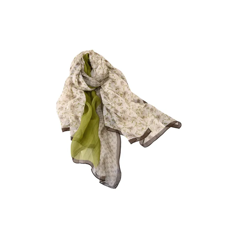 Hang Silk Road Mulberry Silk Silk Scarves Women's Yellow-2