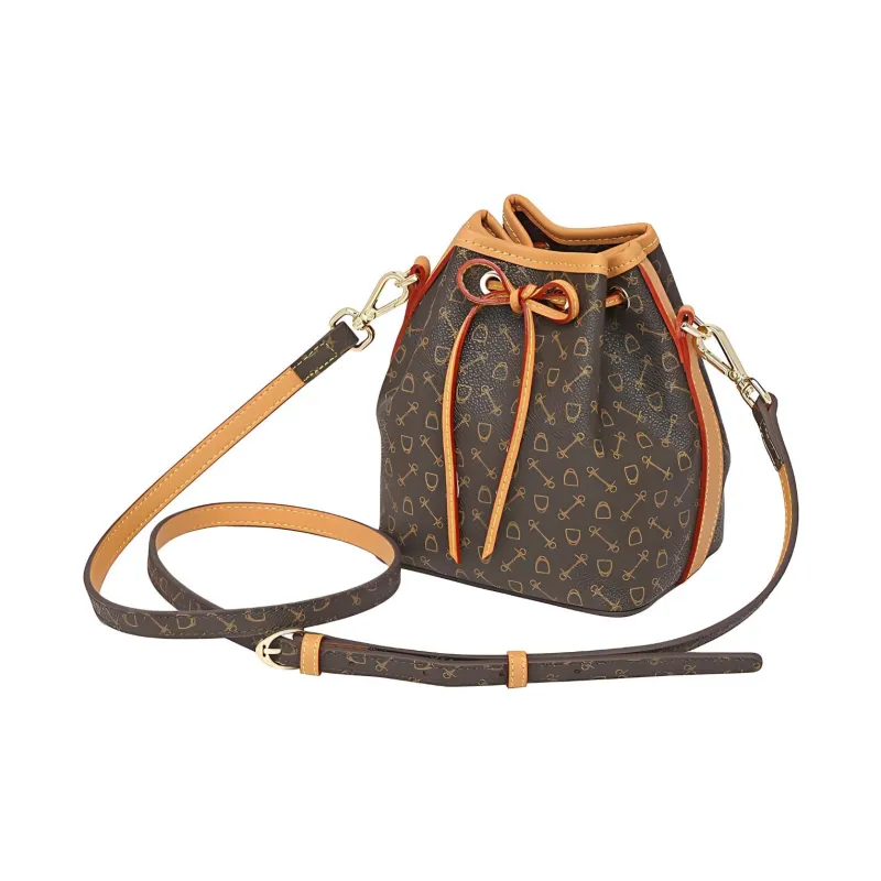 Why Artificial Leather Shoulder Bag Small Size Women's Apricot/Coffee/Coffee & Red-9