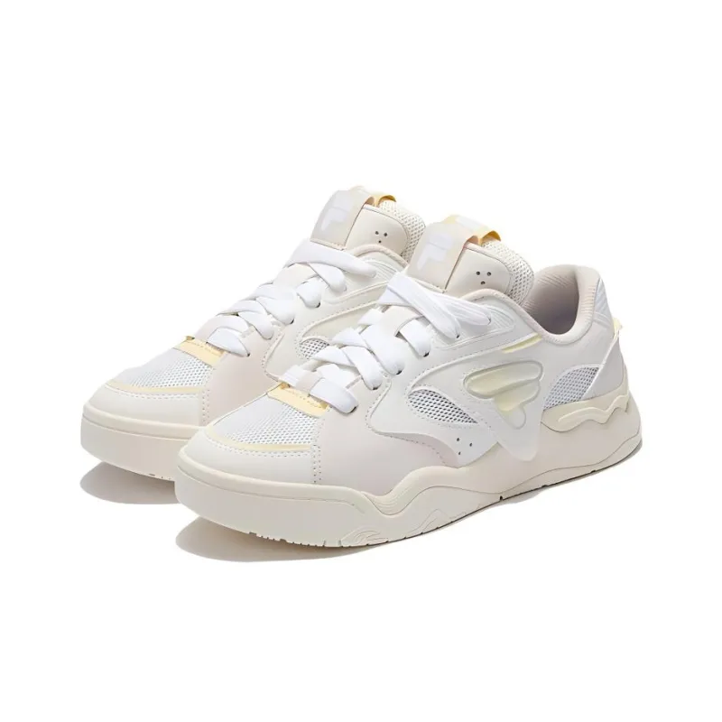 FILA FUSION Kick 2.0 Slip Resistant Cushioning Low Top Skateboard Shoes Women's White-3