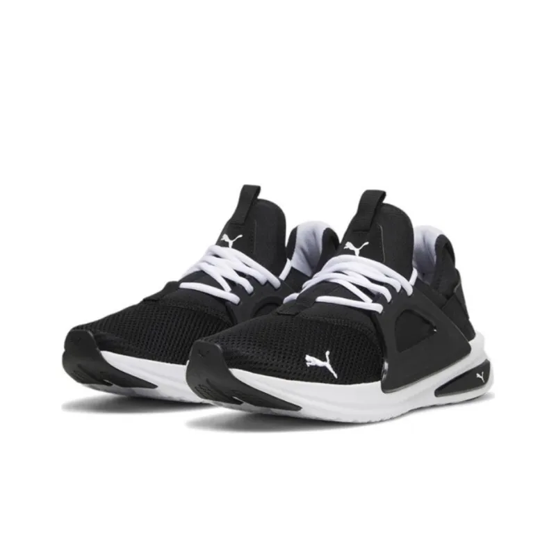 PUMA Softride Cushioning, Slip Resistant, And Abrasion Resistant Low Top Running Shoes Unisex Black White-2