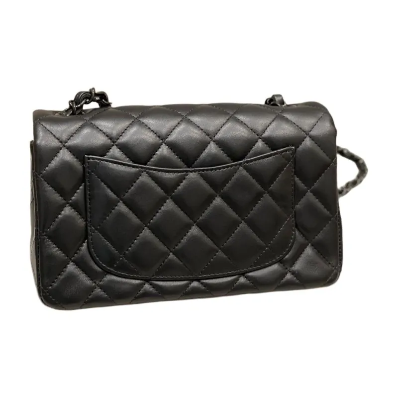 CHANEL So Black Lambskin Shoulder Bag, Crossbody Bag Mini Women's Black-2