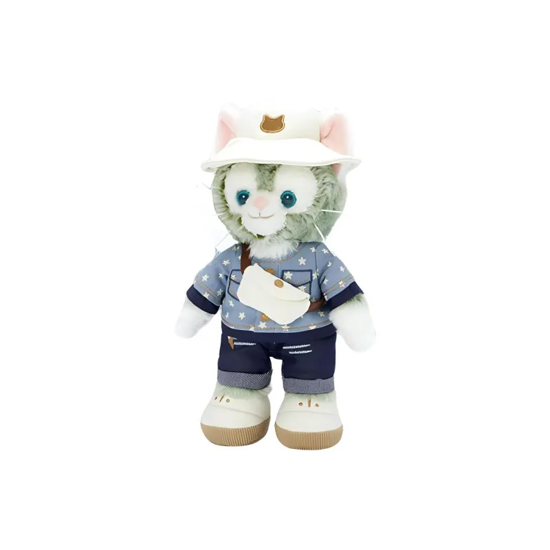 Disney Gelatoni Shanghai Disney 2024 Duffy Denim Style Dolls Plush Doll 19cm Height-1