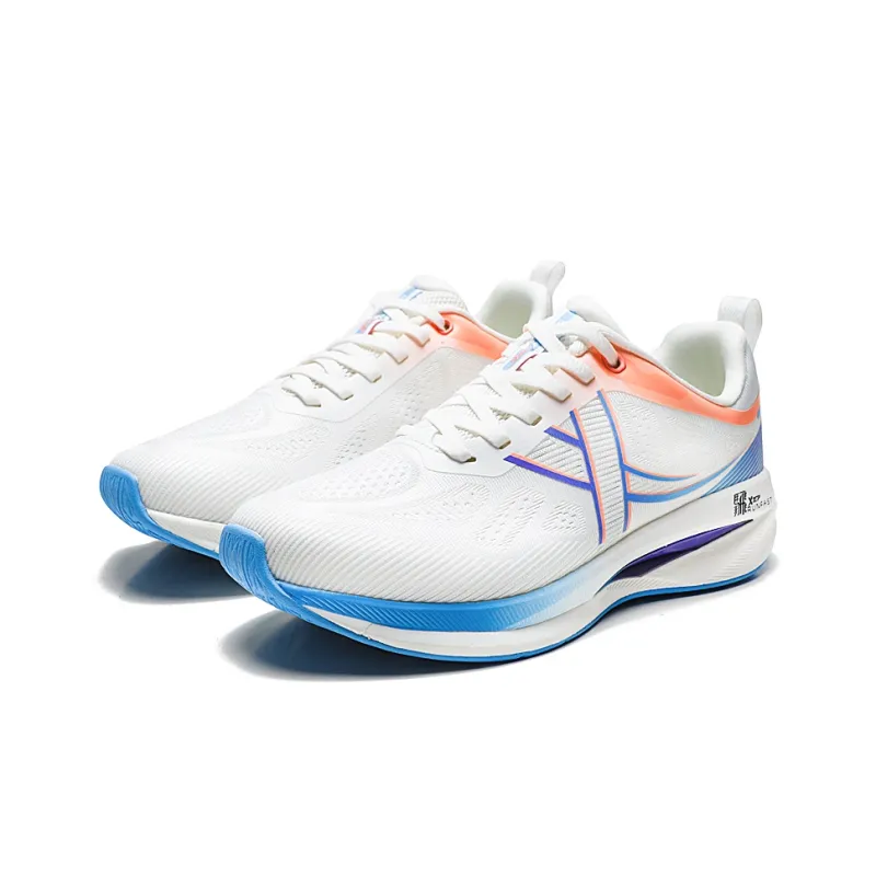 XTEP Running Shoes Men Low Top Black/Charcoal Gray, Sail White/Microwave Blue-11
