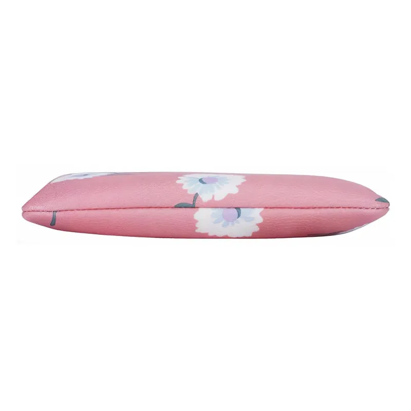 COACH Canvas With Leather Money Clip Card Holder Handheld Coin Purse Wrist Bag Small Size Women's Cherry Blossom Pink-3
