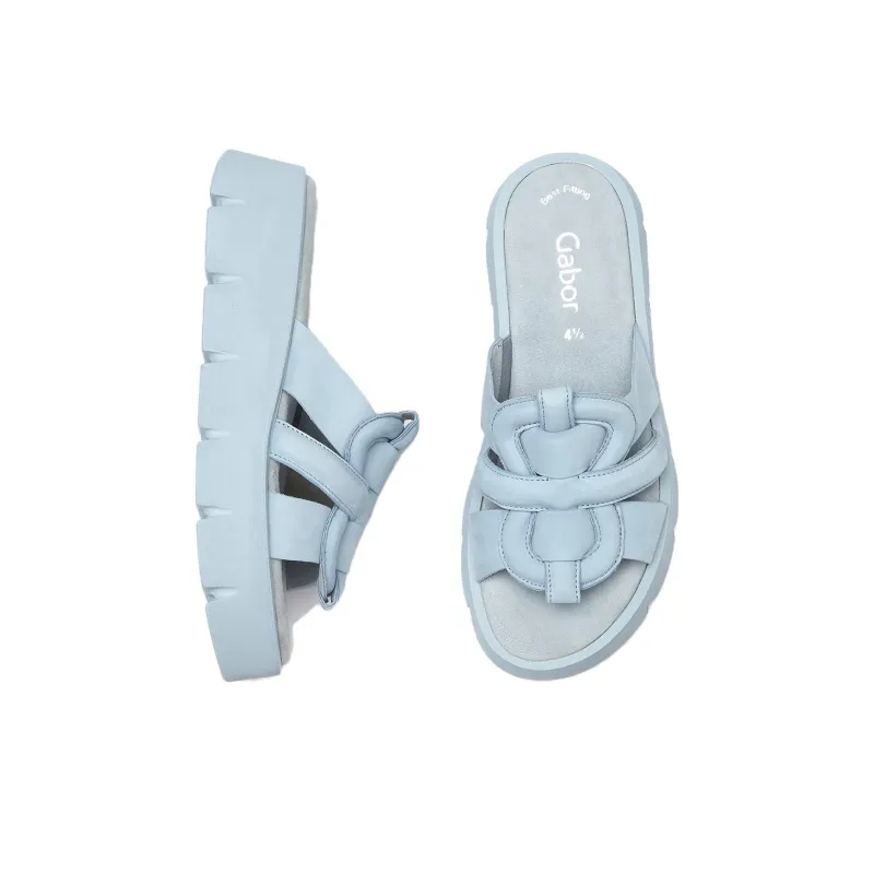 Gabor PU Polyurethane Slide Slippers Women's Blue-3