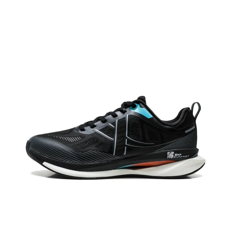 XTEP Running Shoes Men Low Top Black/Charcoal Gray, Sail White/Microwave Blue-14