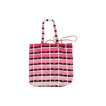 CHANEL 21K Winter WOC Calfskin With Canvas Tote Bag Shopping Bag Shoulder Bag Crossbody Bag Handbag Regular Unisex Pink
