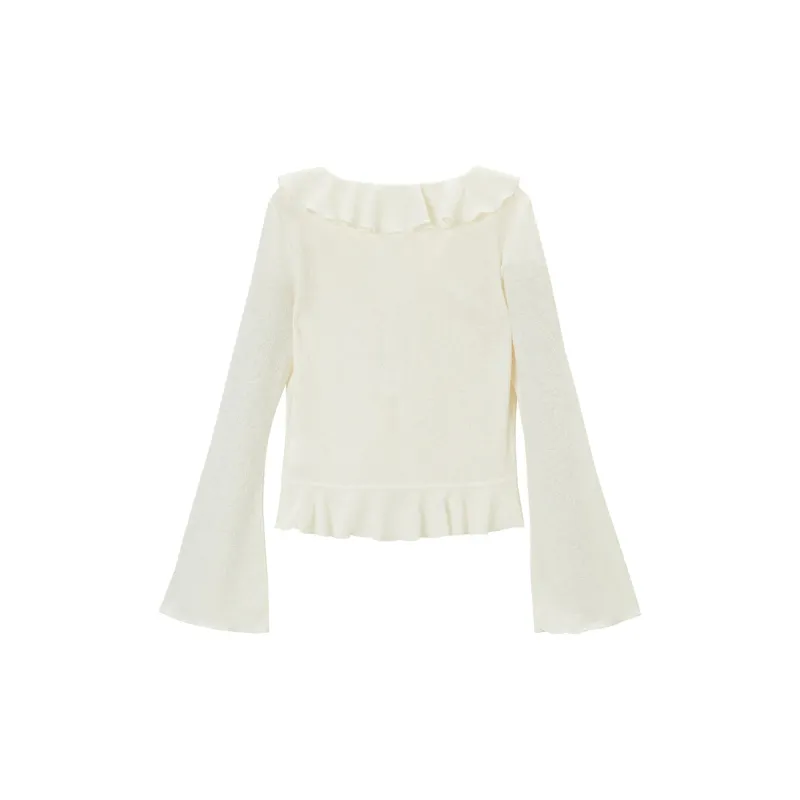 LEDIN Chiffon Shirt Women's Ecru-1