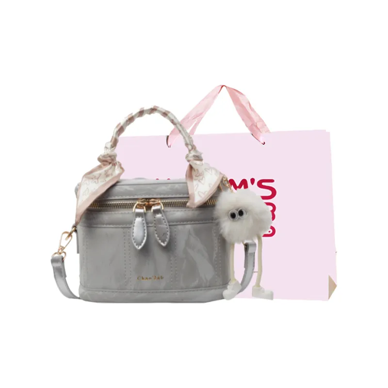 Worm's Home PU Bonded Synthetic Leather One Shoulder Handbags Regular Women's Black/Beige/Silver/Pink-4