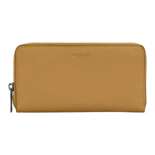 COACH Accordion Wallet Calfskin Wallet Small Size Men's Caramel