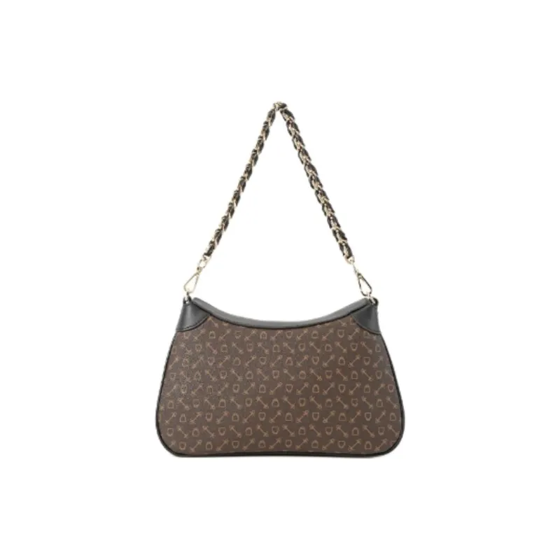 Why Artificial Leather Handbag, Shoulder Bag Medium Size Women's Milk Tea/Coffee & Black-8