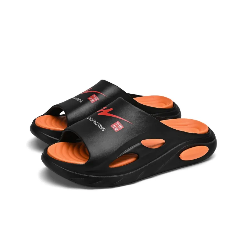 Binary Quiet Slip Resistant Odor Resistant Abrasion Resistant Quick Dry Antibacterial Massage Slide Slippers Men's-2