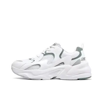 Skechers DLITES Cushioning Anti Slip Wear Resistant Breathability Low Top Chunky Sneakers Men's White Green