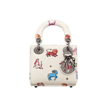 DIOR Lady Dior Cow Leather Lady Dior Bag, Shoulder Bag, Crossbody Bag, Handbag Extra Mini Women's Milk White